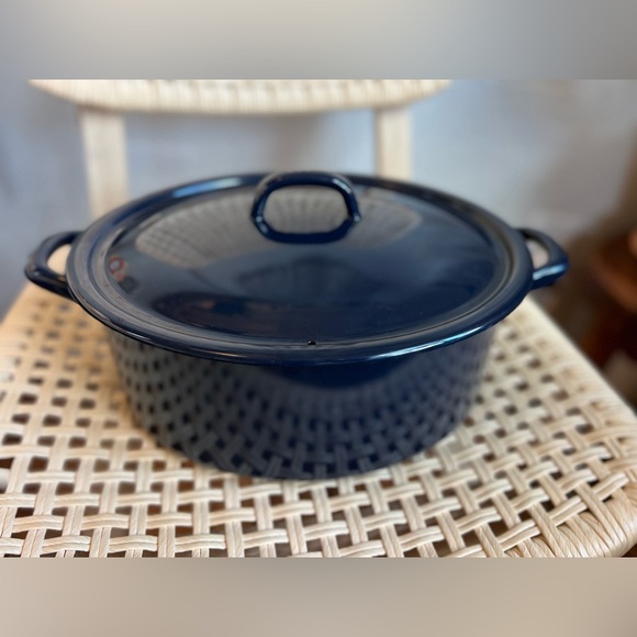 IKEA VARDAGEN Blue Enamel Pot 5.3 Qt Dutch Oven Casserole Dish Discontinued - Picture 9 of 14